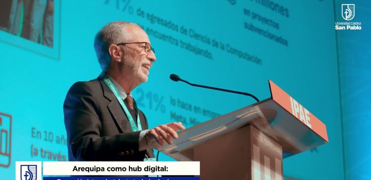 Exposición del rector UCSP, Dr. Alonso Quintanilla en el Cade Educación 2025